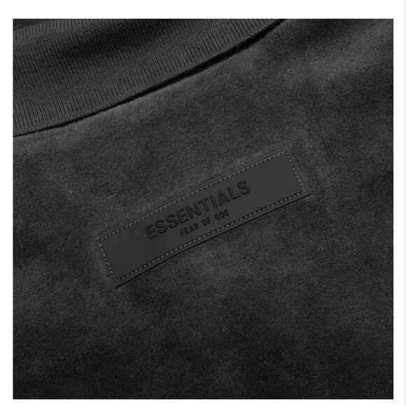 Fear Of God Essentials Women’s Sleeveless Velour Polo In Iron - Picture 5 of 12